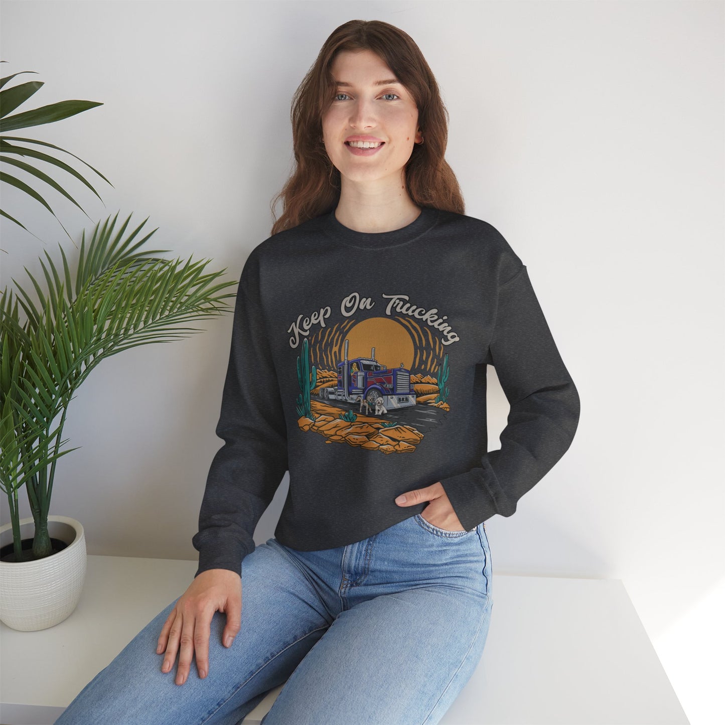 "Keep On Trucking" Unisex Heavy Blend™ Crewneck Sweatshirt