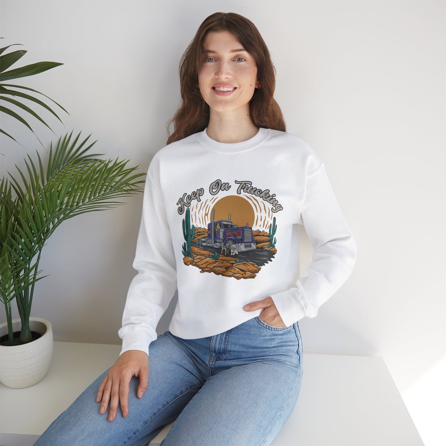 "Keep On Trucking" Unisex Heavy Blend™ Crewneck Sweatshirt